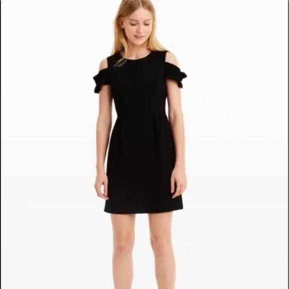 Club Monaco Black Textured Cold Shoulder Mini Dress - Picture 1 of 6